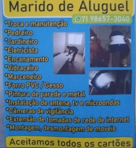 Marido de aluguel - Reparos, reformas, instalações e montagens - Salvador e região<br>