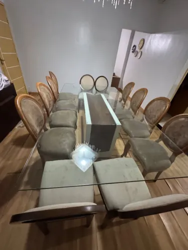 Mesa retangular de vidro 