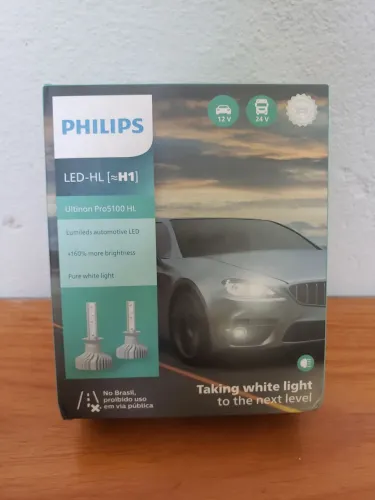 Par Lâmpadas Automotivas LED Philips Ultinon Pro5100 HL H1