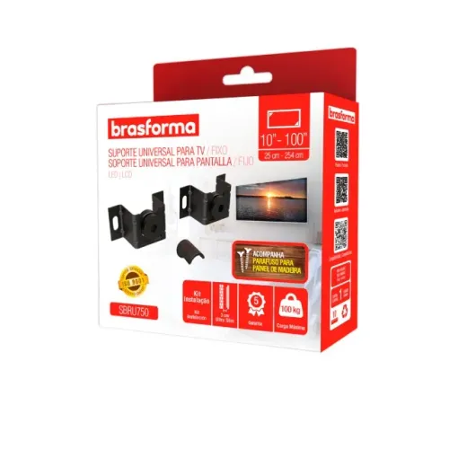 Suporte para Tv /Monitor de 10" até 100 preto Brasforma SBRU750
