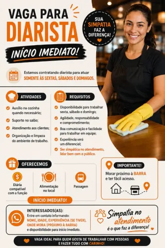 Vaga Diarista Imediato