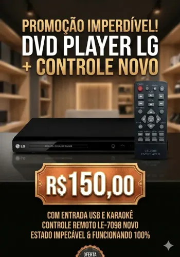 Aparelho DVD (LG)+ Controle NOVO
