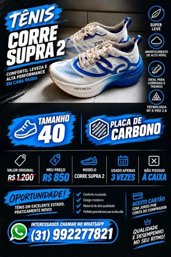 Tênis corre supra 2