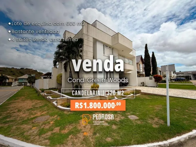 Casa em condomínio à venda com 320 m2 - 4 quartos - no bairro de Candelária/Natal - 4 vaga