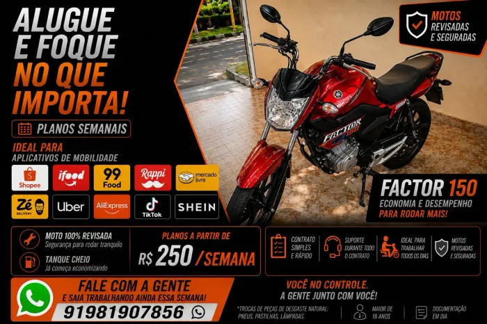 Motos / Aluguel / Compra