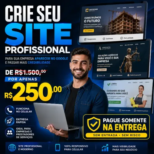 Seu Site em 24 Horas - Por Apenas 250,00 - Pagamento somente na entrega