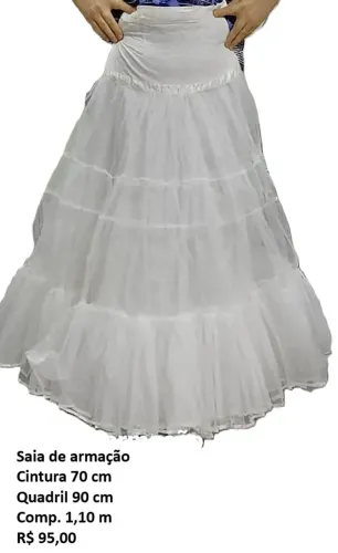 Saia de armação para vestido/saia de prenda gaúcha