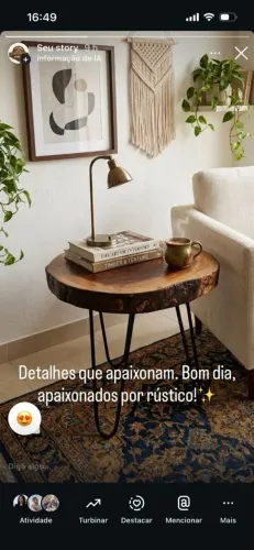 Mesa de canto rústica 