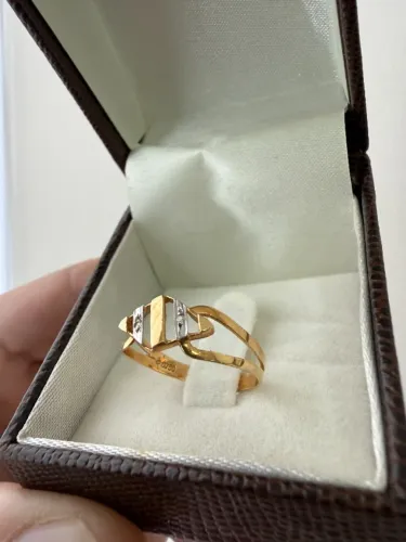 Anel em Ouro Amarelo e Branco 18k/ Garantia/ Loja física