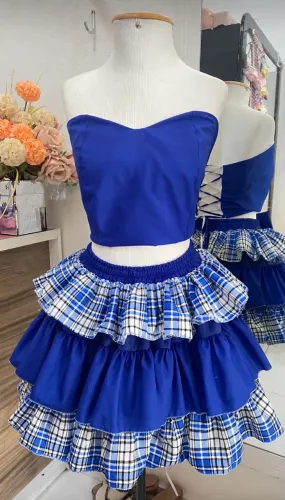 Conjunto Vestido Azul para Festa Junina - Usado apenas 1 vez
