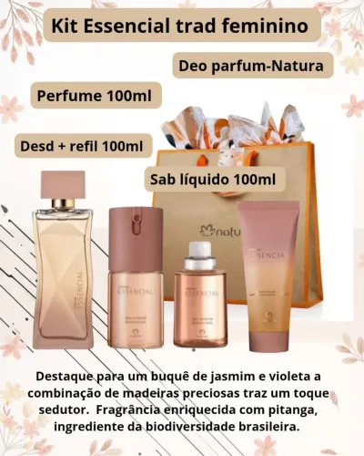 Kit Natura Essencial Feminino Perfume+Sabonete+Desodorantes
