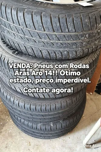 jogo rodas furação 4x100 com pneus