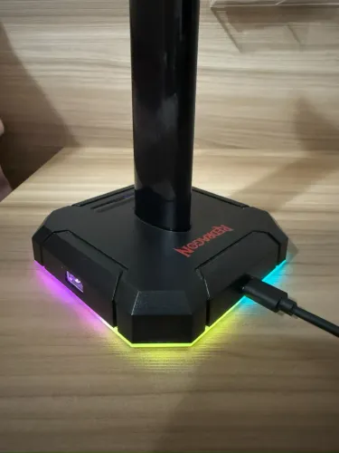 Suporte para Headset Gamer Redragon Scepter Pro RGB | Iluminação LED | Novo