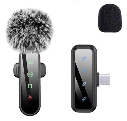 Microfone de Lapela Sem Fio - Tipo-C