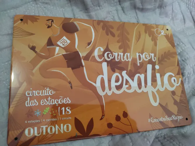 Placa Metal Corra por Desafio