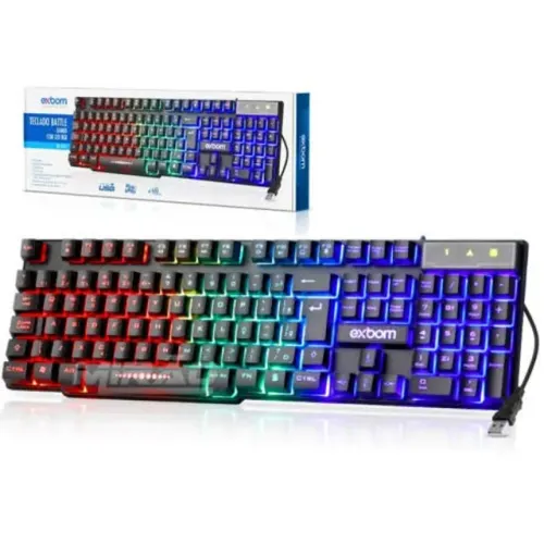 (NOVO) Teclado Gamer Battle RGB Exbom BK-151C