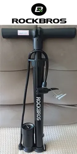Bomba de Ar Alta Pressão Oficina Manômetro 160psi Presta Schrader Apoio de Pé Rockbros
