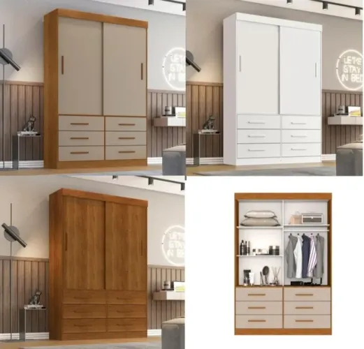 Guarda Roupa 2 portas 6 gavetas **novo na caixa**