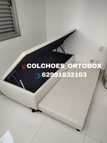 Box baú Solteiro com auxiliar na espuma d28 selada
