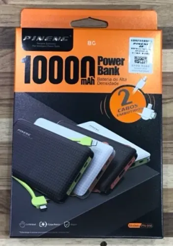 Carregador Portátil Power Bank Pineng Pn-956 10000mah Slim Universal