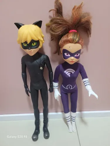 Bonecos Miraculous Ladybug - Ladybug e Cat Noir