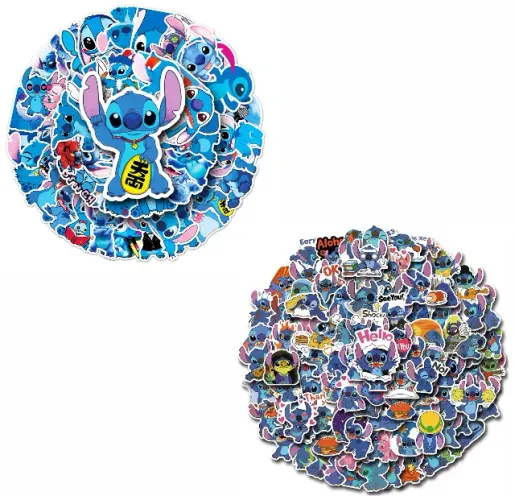 Kit 100 Adesivos de Lilo & Stitch Disney - Pcs Peças Unidades Lindo Fofo