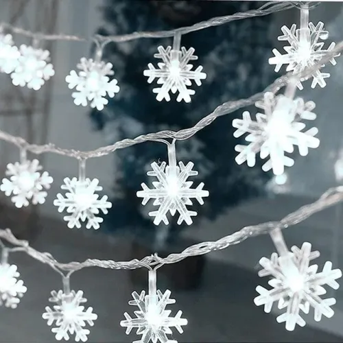Cordão de LED Floco de Neve 5 Metros - Cordão de Luz para Decoração Interior