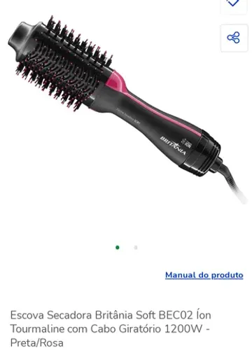 Escova secadora modeladora Britânia bec02 110v