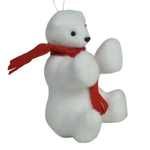 Enfeite Pendente Urso Wf272 /4657 11cm Sentado C/cachecol