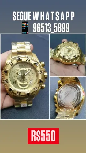 Relógio INVICTA EXCURSION  DOURADO CARA DE MACACO 