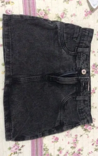 Saia jeans preta