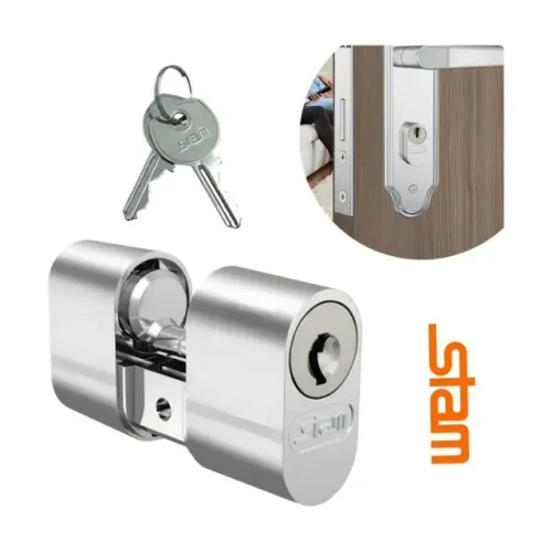 Cilindro Miolo Cromado + Parafuso 2 Chaves Stam 803/804/1801