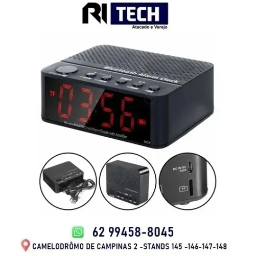 Rádio Relógio Digital Despertador Alarme Duplo