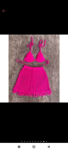 Conjunto de tricô Rosa -