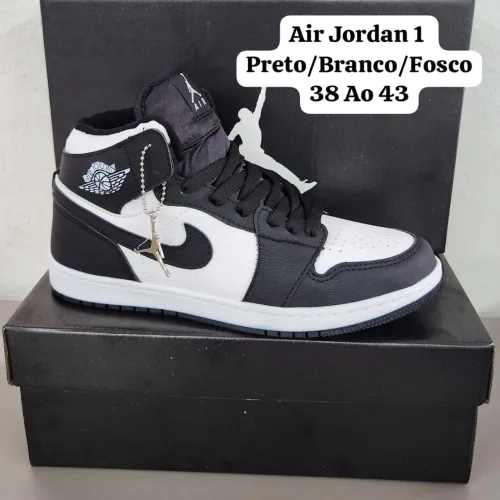 Air Jordan 1 Preto/Branco/Fosco - 38 Ao 43