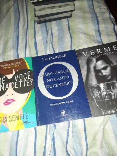 Livros - O Apanhador no Campo de Centeio, De Você Nadette? e Verme