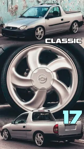 Rodas Aro 17 Chevrolet Classic Prata para Corsa Pick-up 4x100 novas