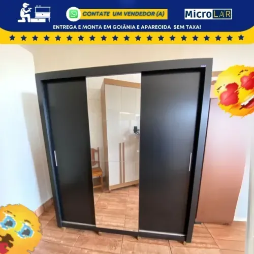Guarda Roupa com Espelho Inteiro Agora Luxor WS - Monta na Hora