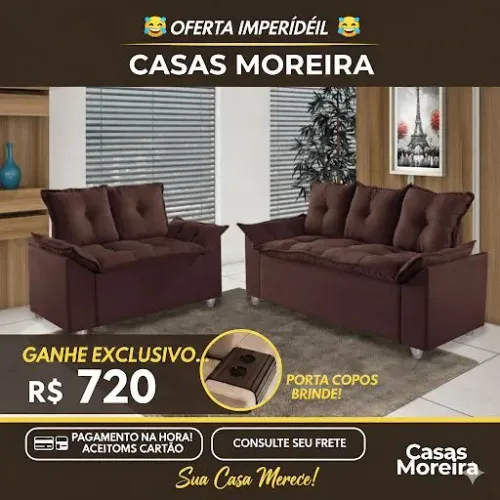 CONJUNTO DE SOFÁ 2 E 3 LUGARES
