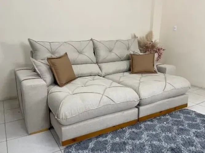 Sofá Retrátil Reclinável Gran Bello 2.00m_Linho Pronta Entrega!!