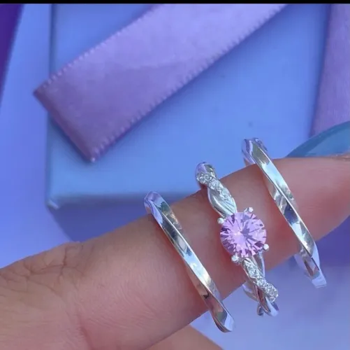 Par da aliança de Prata  Filet 