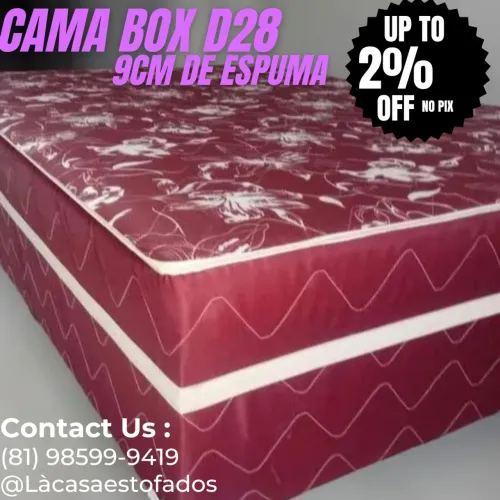Cama box casal D28 -9cm produto lacrado