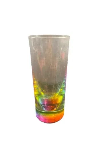Mini vaso de vidro na base de transparente colorida