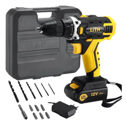 Parafusadeira Furadeira 3/8 Pol Bat. 12v Maleta E Acessórios 110V/220V