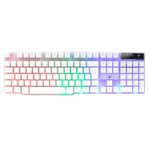 Teclado Semi Mecânico Rise Mode G1 White/Gray Rainbow - RM-TG-01-WG - WZetta