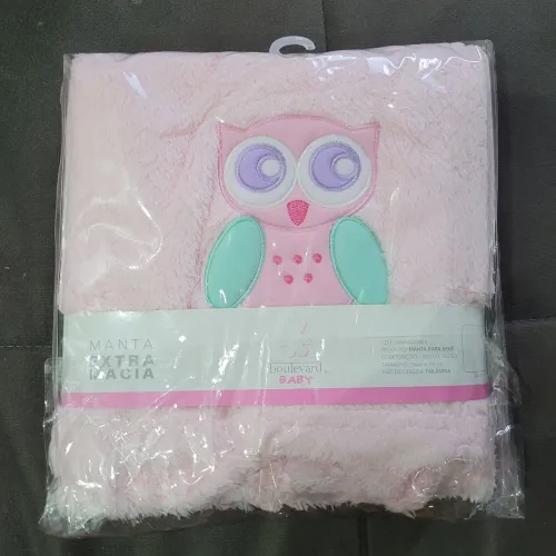Manta Extra Macia para Bebê com Estampa de Coruja