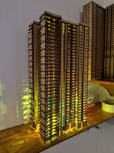 Maquete volumétrica de MDF