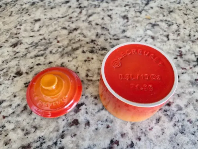 Pote Le Creuset 300ml, Açucareiro ou Porta Condimentos, Laranja, Novo, sem uso algum!!!