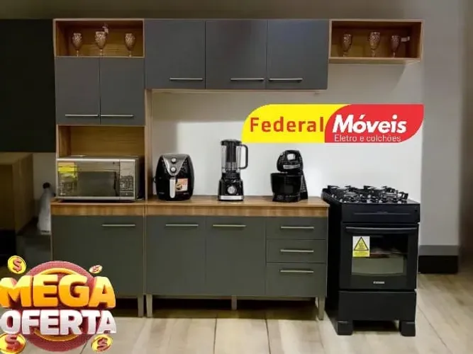 ARMARIO DE COZINHA ALL BLACK COMPLETA (MAIS VENDIDO)
