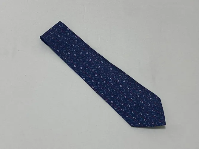 Gravata Saks Fifth Avenue Azul Estampa Ótimo Estado